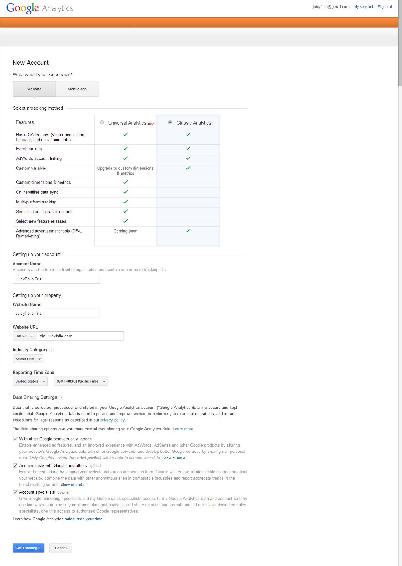 Filling Out Address for Your Website