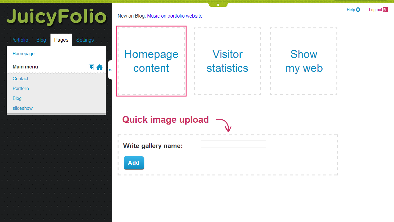 Creating a Slideshow on Homepage